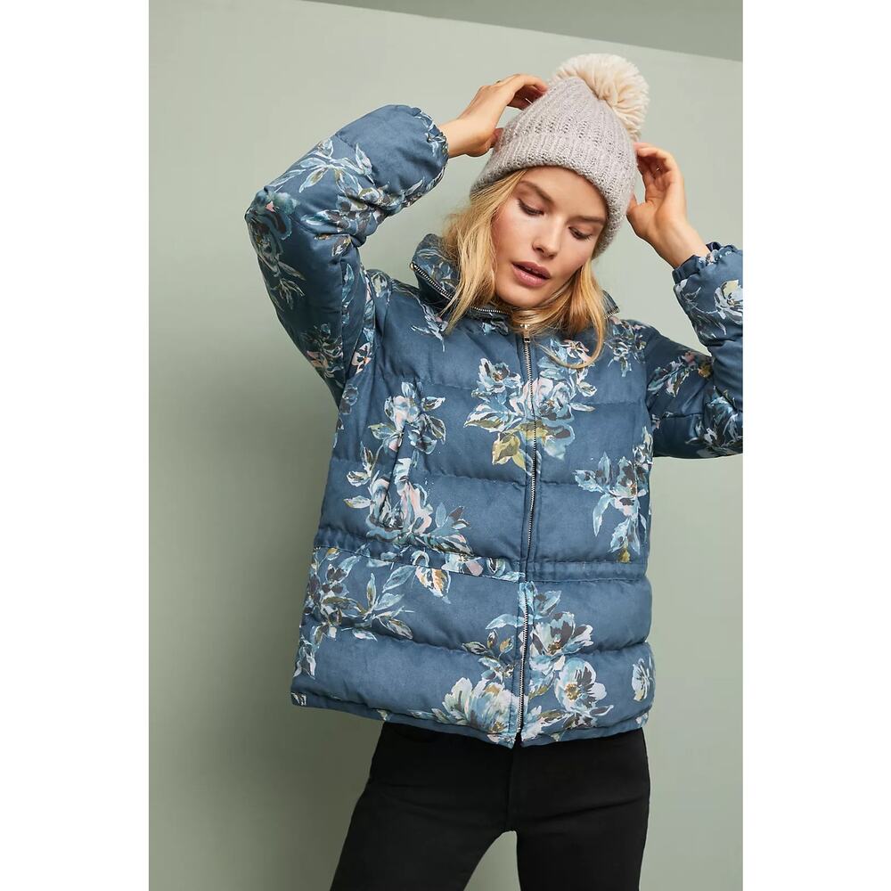 Anthropologie S ETT:Twa Floral Puffer Jacket